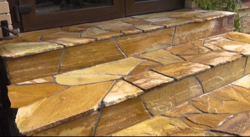 Плитняк златолит жёлтый золотистый для отмостки купить в Электроуглях